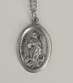 Religious Medal St. Martha with chain/Silver