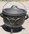 Cast Iron Cauldron Mini Decorative Pot 4"H with Handle & 3 Legs
