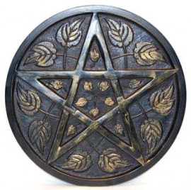 Metal Pentagram and Leaf Altar Paten
