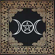 Triple Goddess With Pentagram Altar/Tarot Cloth